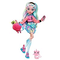 Monster High Doll, Lagoona Blue with Colorful Streaked Hair in Signature Look with Fashion Accessories & Pet Piranha Neptuna