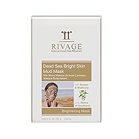 RIVAGE NATURAL DEAD SEA MINERALS Bright Skin AUTHENTIC DEAD SEA MUD MASK with RUMEX and WALTHERIA Sachets 25 g X 4 BRIGHTENING MASK VEGAN FRIENDLY, NO ANIMAL TESTING, NO HARSH CHEMICALS