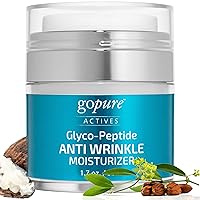 GoPure Anti Wrinkle Face Moisturizer - Anti Aging Face Cream with Hyaluronic Acid - Night Cream with Glycolic Acid - Anti Wrinkle Cream for Men & Women- Youthful Glow - 1.7oz