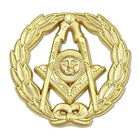 Wreathed Senior Deacon Sun Masonic Lapel Pin - [Gold][1 1/4'' Diameter]