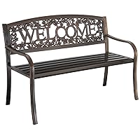 Leigh Country TX94101 Metal Welcome Outdoor Bench