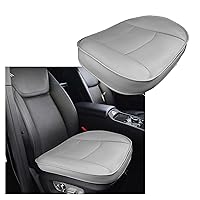 Car Seat Bottom Cover, PU Leather Auto Front Seat Button Protector Cushion, Anti-Slip and Wrap Around The Bottom, Universal Driver Car Seat Protection Pad for Car Sedan SUV (Gray)