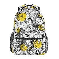 ALAZA Bee Sunflower Flower Backpack for Women Men,Travel Trip Casual Daypack College Bookbag Laptop Bag Work Business Shoulder Bag Fit for 14 Inch Laptop