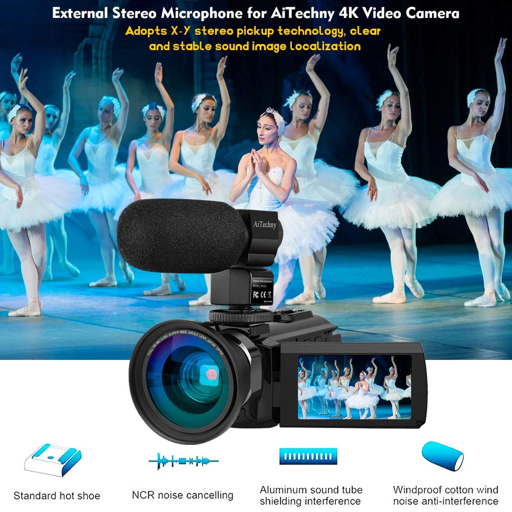 AiTechny Video Camera 4K Camcorder Vlogging Camera for YouTube Ultra HD 48MP Digital WiFi Camera 3.0