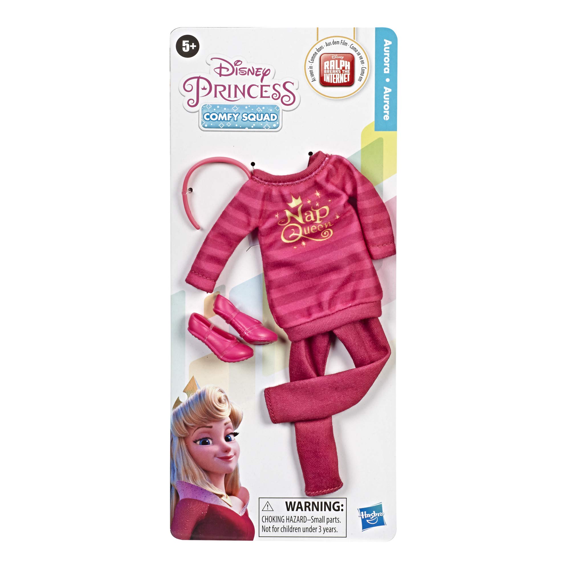 Disney Princess Comfy Squad Fashion Pack for Aurora Doll, Clothes for Disney Fashion Doll Inspired by Ralph Breaks The Internet Movie