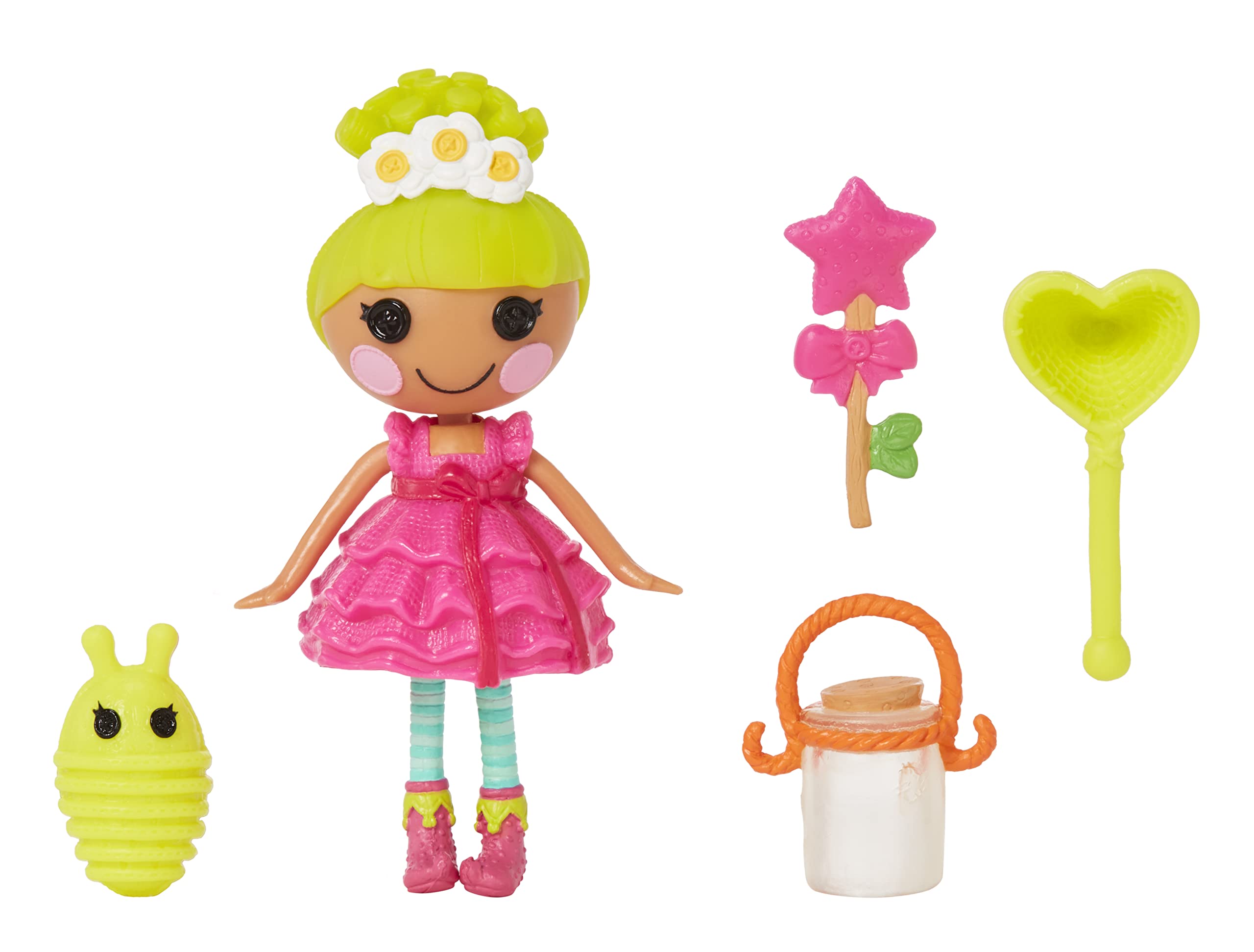 Lalaloopsy Mini TM Doll 2-Pack – Jewel Sparkles + Pix E. Flutters with Mini Pets Persian Cat & Firefly, Two 3” Mini Dolls with Accessories, in Reusable House Package playset, for Ages 3-103