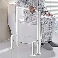 Grab Bars Stainless Steel Floor Curved Handrail with Legs Bathroom Handicap Anti-Slip Safety Toilet Support Rail for Elderly Disabled 54×72cm