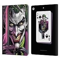 Head Case Designs Officially Licensed Batman DC Comics The Clown Three Jokers Leather Book Wallet Case Cover Compatible with Apple iPad 10.2 2019/2020/2021