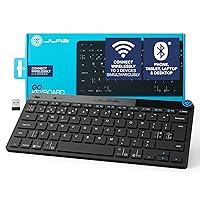 JLab Go Wireless Keyboard - Small Bluetooth Keyboard with 2.4G USB Connectivity, Multi Device Quiet Portable Keyboard for iPad/iPad Mini/Tablet/PC/Laptop/Android/Apple Mac, Flat Compact Design