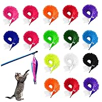 16Pcs Magic Worms Toys, Worm On A String 16 Colours Worms Soft Magic Snake Cat Toy Invisible Twisty Caterpillar Toy for Kids Carnival Party