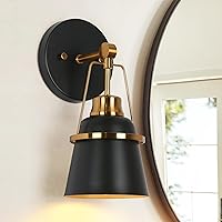 Black Gold Wall Sconces, Modern 1-Light sconces Wall Lighting for Bedroom, Bathroom and Living Room