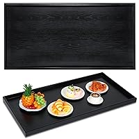 40 x 20 Inches Extra Large Extra Long Rectangle Walnut Wood Ottoman Tray Natural Handmade Decorative Serving Tray Serve Tea Coffee Classic Wooden Walnut Serving Tray Living Room Cafe (Black)