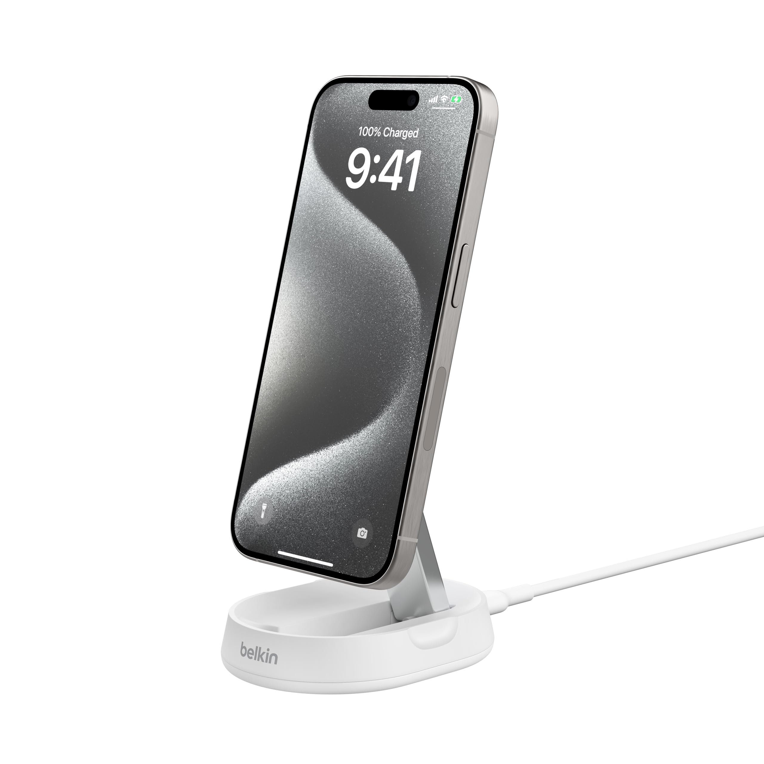 Belkin BoostCharge Pro 15W Convertible Magnetic Charging Stand, MagSafe Compatible Fast Qi2 Charger for Apple iPhone 15, 15 Plus, 15 Pro, 15 Pro Max Other Qi2 Enabled Devices - White