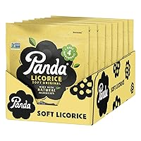 Panda ® | Natural Soft Original Licorice | Pure Panda Black Licorice Candy Made with Only 4 Natural Ingredients | Non-GMO Project verified | Vegan & Fat Free | 200 G - 7 OZ x 8 – Resealable Bags Pack