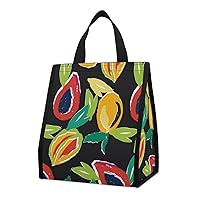 Fresh Papaya Pawpaw Fruits Lunch Bag Insulated Lunch Tote Reusable Lunch Box Container for Office, Work, Beach Or Travel