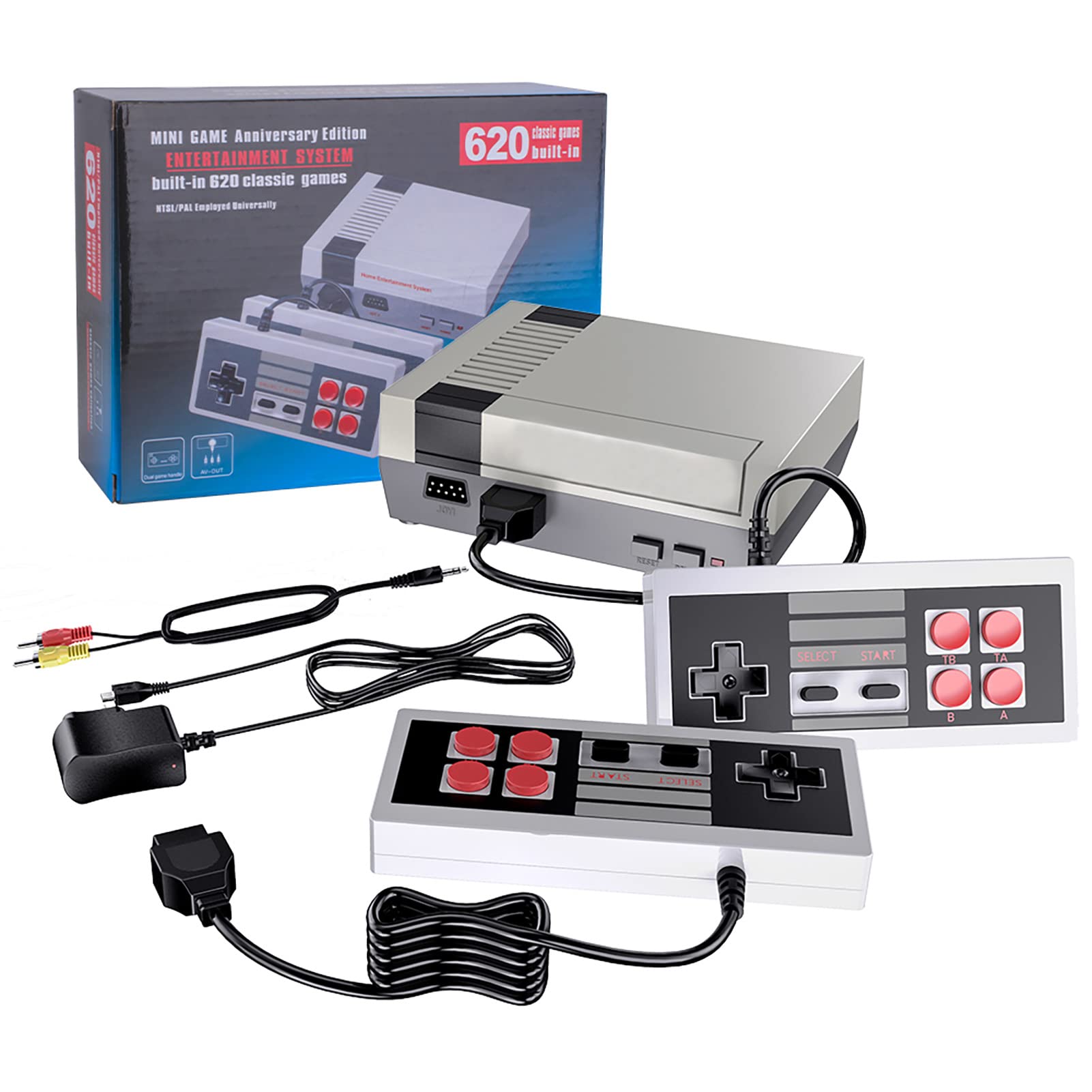 JoFong Retro Classic Mini NES Video Game Consoles.Built-in 620 Classic Games and 2X 4 NES Classic Button Controller AV Output Video Games, It is an Ideal Gift Choice for Children and Adults.