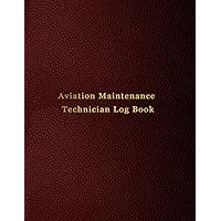 Aviation Maintenance Technician Log Book: AMT Aircraft mechanic logbook for aircaft repairs and mechanical work | Red leather print design