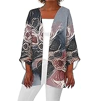Plus Size Cardigan, Business Casual Clothes for Women Womens Tops Womens 2023 Fall Lightweight Cardigan Long Sleeve Open Front Casual Loose Cover Ups Plus Size Sunflower Cardigan (Black,5XL)