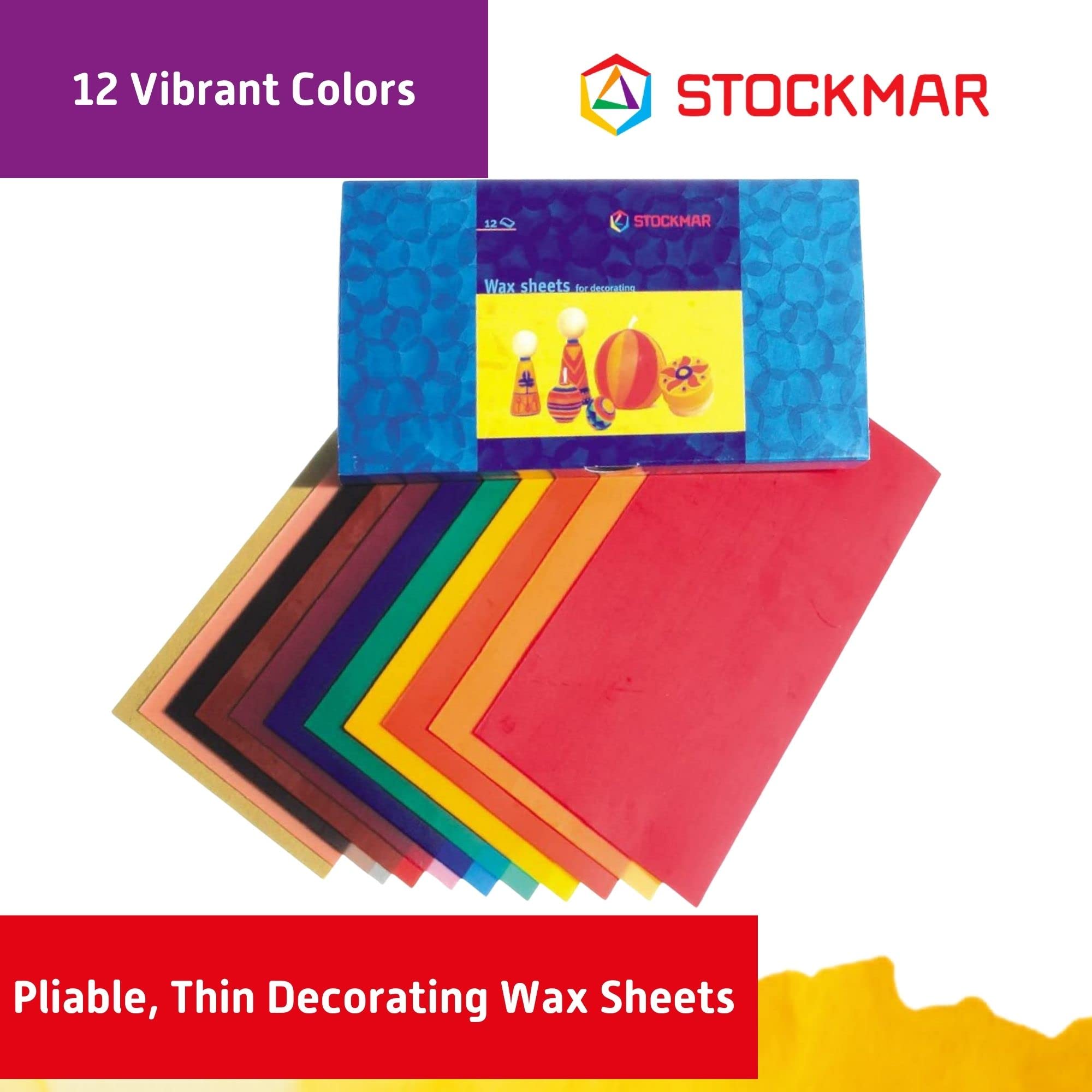 Stockmar Decorating Natural Bees Wax Sheets 12 Assorted Colors