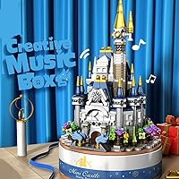 Ulanlan Castle Building Blocks Music Box, 2 in 1 Castle Model DIY Music Box Building Sets for Girls, Women & Kids 10+, Best Christmas Birthday Gift 617 PCS