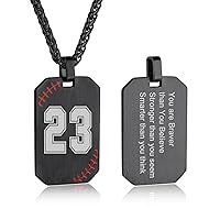 GOLDCHIC JEWELRY Sport Necklace for Men Boys, Customized Unisex Stainless Steel Baseball Cross Necklaces/Soccer/Football/Basketball Necklace with Chain Sports Fan Gift