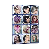 Barbershop Poster Women's Hair Posters Women's Haircut Posters Beauty Salon Poster (11) Canvas Painting Posters And Prints Wall Art Pictures for Living Room Bedroom Decor 20x30inch(50x75cm) Frame-sty