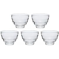 HARIO HU-3012 Heat-Resistant Glass Cups, Set of 5, Microwave/Oven/Dishwasher Safe, 6.1 fl oz (170 ml), Made in Japan