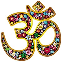 Om Aum Namaste Yoga Symbol Floral Window Sticker Decal (4.5