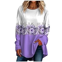 Plus Size Long Sleeve Black Shirt Women Shirts for Women Shirts for Women Tshirts Shirt Cute Shirts Ladies Tops and Blouses Womens T Shirts Workout Shirts for Purple S