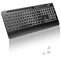 TECURS Wireless Keyboard - Backlit Keyboard for Mac,Silent Gaming Keyboard with Light up Keys, LED Keyboard for PC/Laptop/MAC/Windows