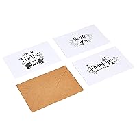 Amazon Basics Thank You Cards and Envelopes, 48 Count, Black and White