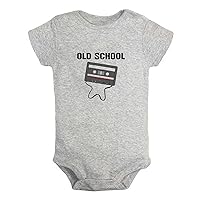 Old School Novelty Rompers, Newborn Baby Bodysuits, Infant Jumpsuits, Kids Short Sleeve Clothes, Graphic Print Outfits