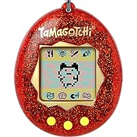 Bandai Tamagotchi Original Red Glitter Shell | Tamagotchi Original Cyber Pet 90s Adults and Kids Toy with Chain | Retro Virtual Pets are Great Boys and Girls Toys Or Gifts for Ages 8+