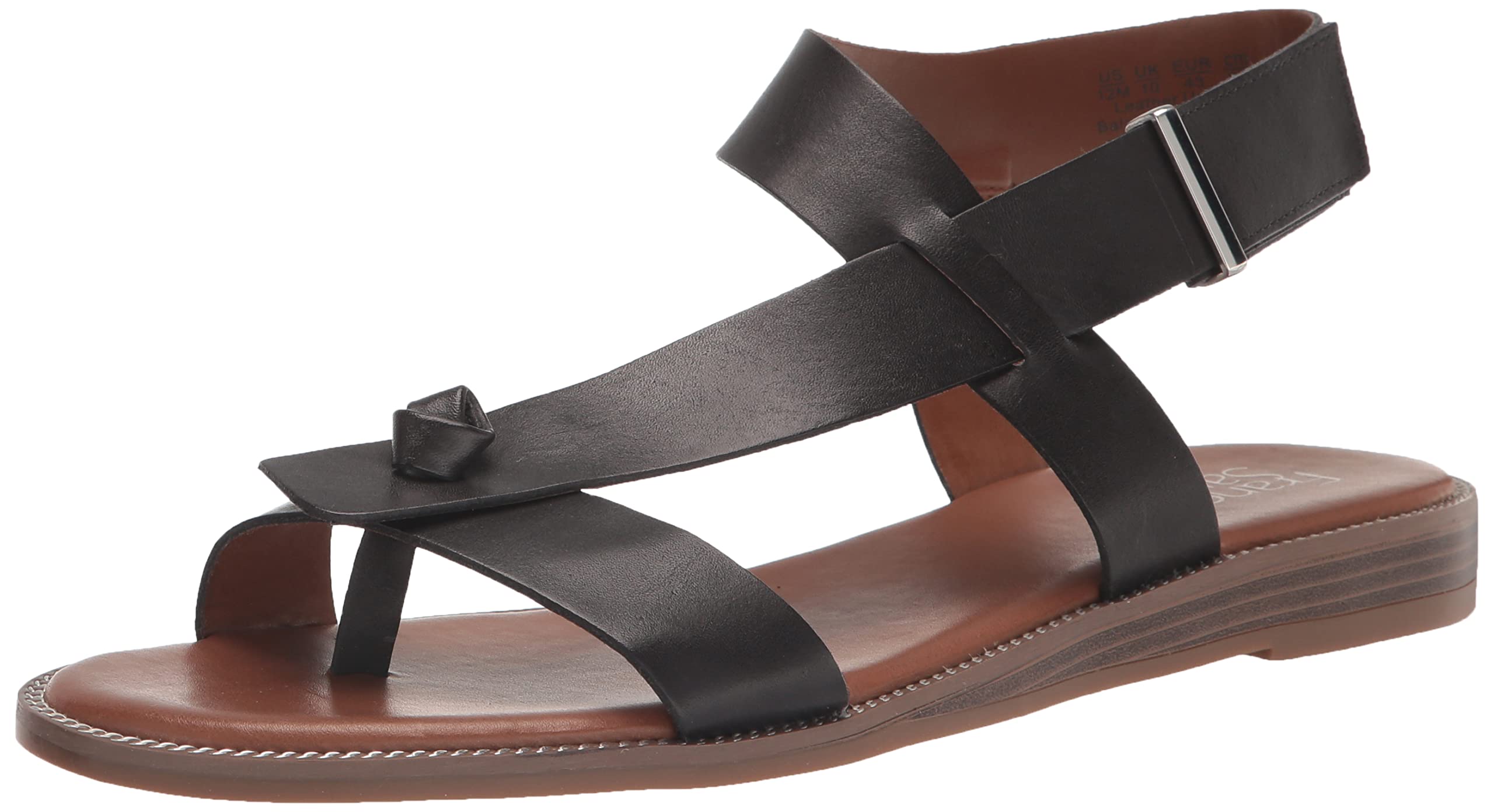 Franco Sarto Black Woven Leather Peep Toe Flat Sandals Women's Size  10M Slip On | eBay