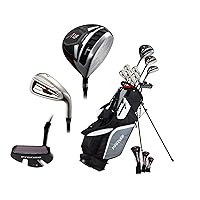 14 Piece Men's All Graphite Senior Complete Golf Clubs Package Set Titanium Driver, Fairway, Hybrid, S.S. 5-PW Irons, Putter, Stand Bag - A Flex SHAFTS