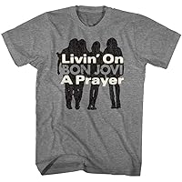 Bon Jovi Rock Band We're Half Way There Livin on a Prayer Adult T-Shirt Tee