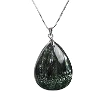 Genuine Gemstone Bracelet Natural Seraphinite Crystals Jewelry Elastic Pendant