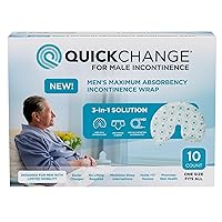 Men's Incontinence Wrap, Maximum Absorbency Catheter Alternative for Males with Reduced Mobility. Fits Inside Diapers or Briefs. Trial Pack (10 Count) (10)