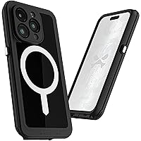 Ghostek Nautical Slim iPhone 15 Pro Waterproof Case - Built-in Screen Protector and Camera Protector, Compatible with MagSafe Accessories (6.1 Inch, Black)