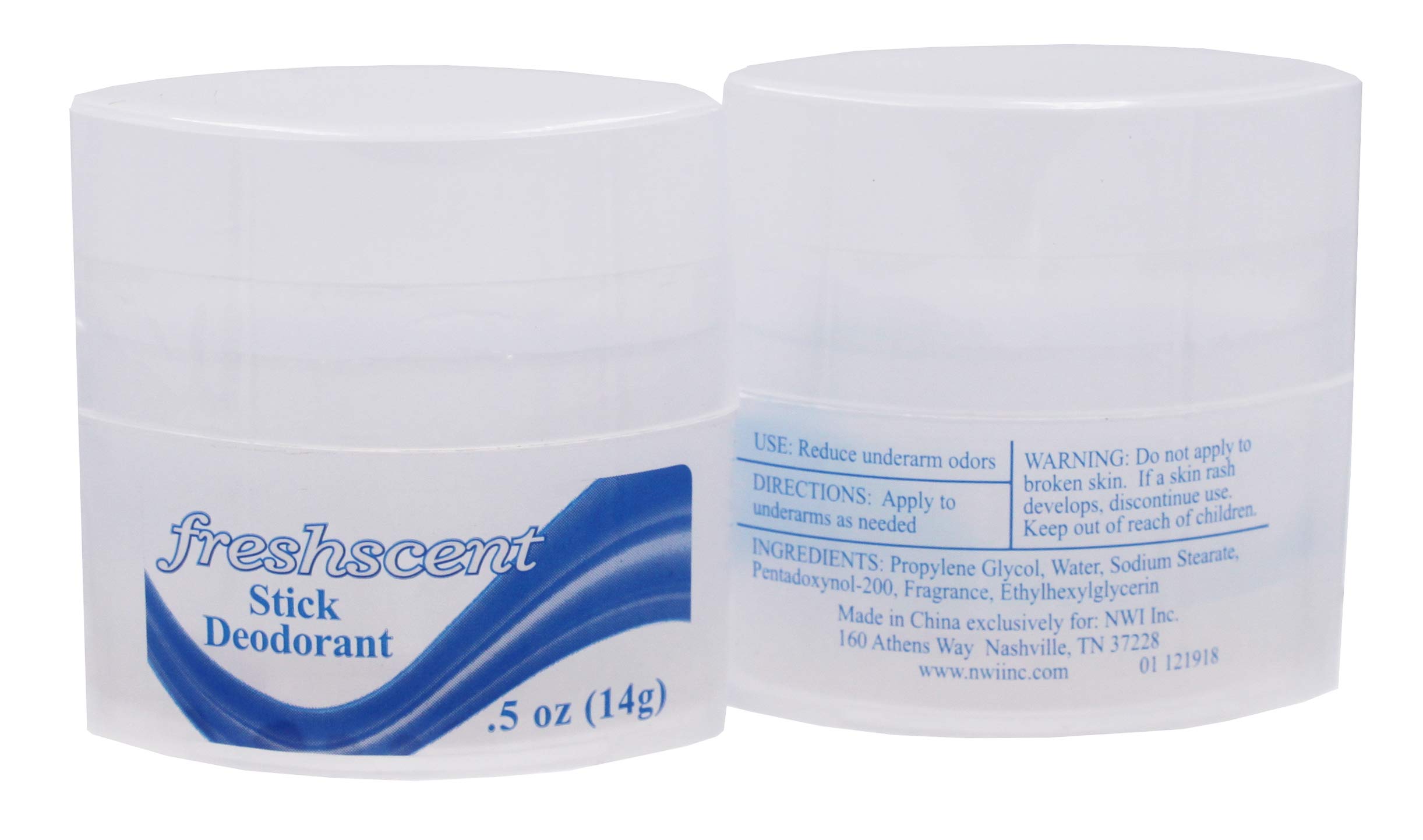 (144 Pack) Freshscent 0.5 oz. Stick Deodorant, Travel Size, Alcohol Free, light fragrance, bulk packed and perfect for donations.