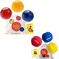 Juggling Balls & Hackey Sack Footbags - Sets of 3 Vibrant Blue, Red, Yellow Juggle Balls or Foot Bags. Durable Dual Layers, Instructions, Convenient Storage Bag.