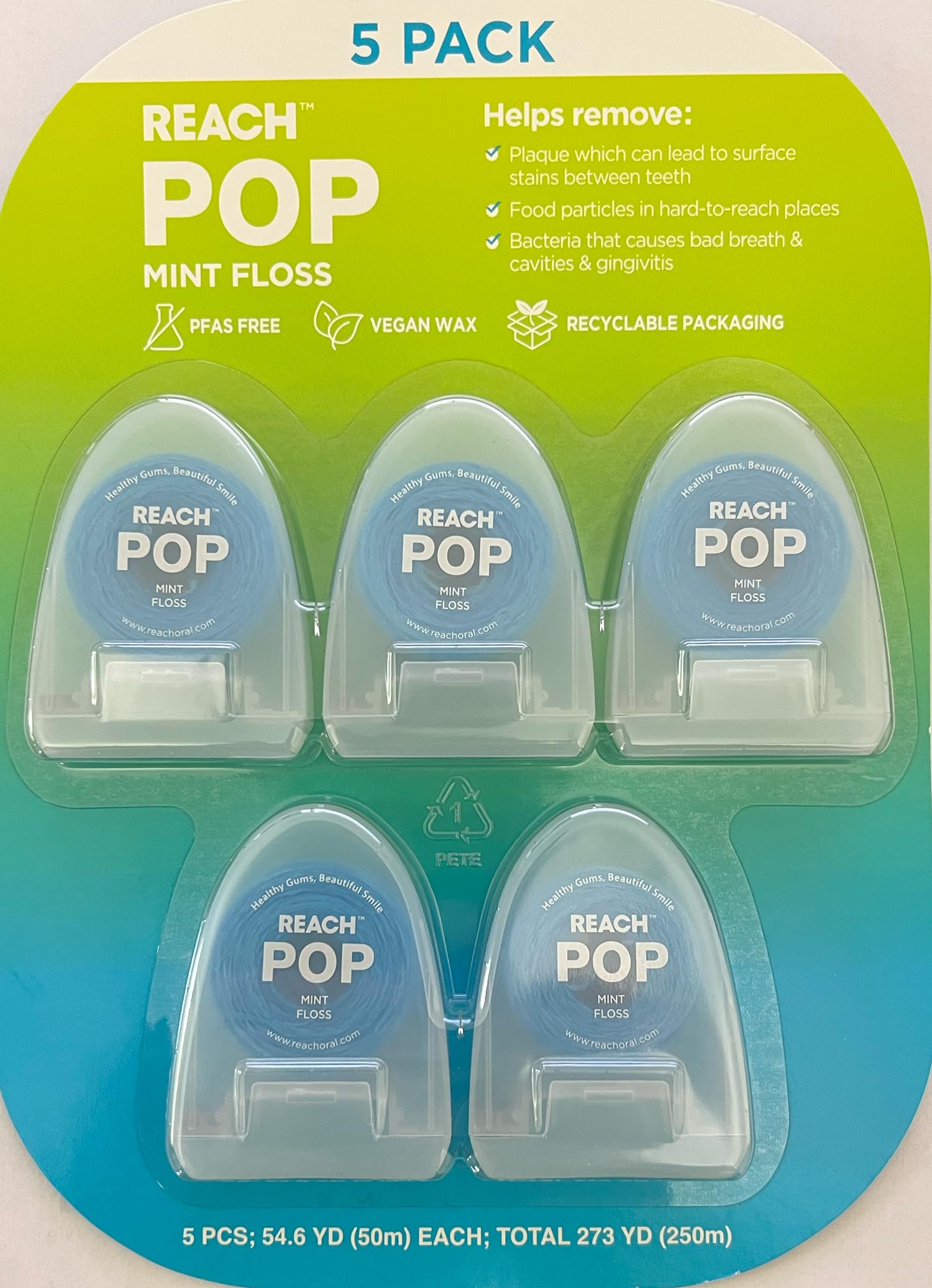 Reach POP Mint Floss (5 Pack).