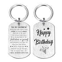 to My Nephew Birthday Keychain Gifts - Nephew Happy Birthday Gifts from Uncle Aunt