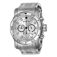 Invicta Men's Pro Diver Stainless Steel Quartz Watch with Stainless-Steel Strap, Silver, 26 (Model: 23649)