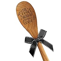 The Secret Ingredient Is Always Love Wooden Spoon - Suitable for Soup, Salad, Mixing, and Serving - Heartwarming Baking Gifts for Chefs Moms Nanas Family and Friends - Great for Birthdays