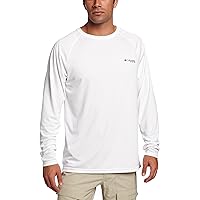 Columbia Men's Terminal Tackle Long Sleeve Shirt, White/Bass 2, X-Large