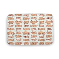 Happy Penis Dick Sweet Bacon Wrapped Area Rug Coral Velvet Soft Bath Rug Door Mat Floor Carpet for Home Decor 19.7