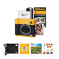 KODAK Mini Shot 4 ERA 4PASS 2-in-1 Instant Camera and Photo Printer (4x4) (Yellow, Camera + 70 Sheets + Gift Accessories)