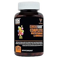 CLINICAL DAILY Complete Whole Food Multivitamin Supplement for Women & Men - Complete Liquid Vitamin Absorption! 42 Superfood Fruits Vegetables - Young Adult to Senior - 120 Liquid Capsules