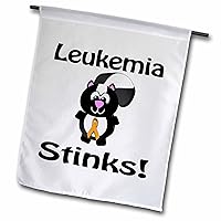 3dRose fl_115671_1 Leukemia Orange Stinks Skunk Awareness Ribbon Cause Design Garden Flag, 12 by 18-Inch